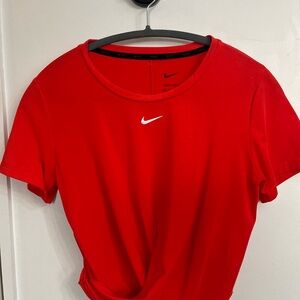 Nike Women's Front Knot Red Top